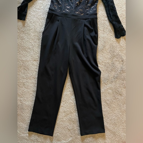 Express Elegant Black Lace Jumpsuit - Picture 4 of 5